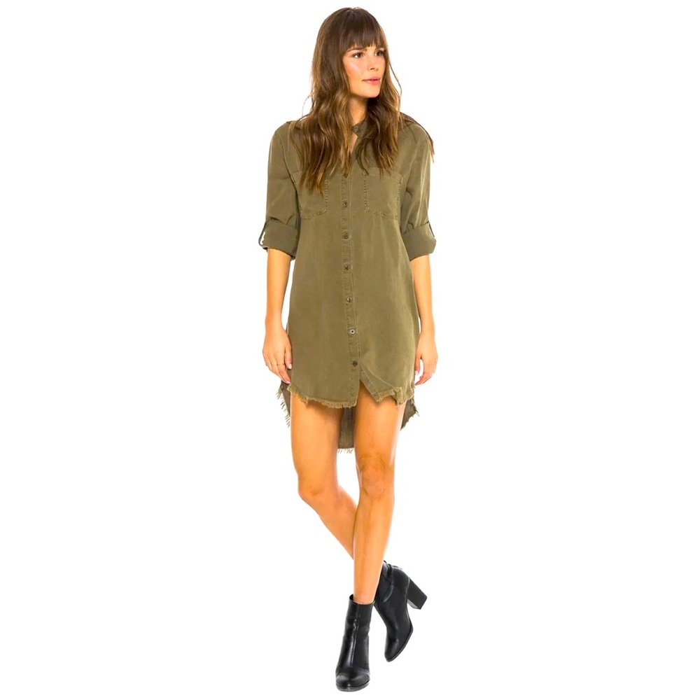 cloth & stone Olive Tunic Shirt Dress